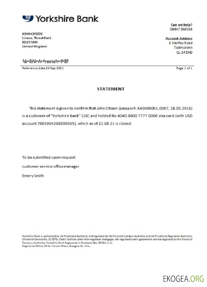 Référence Royaume , Uni , Yorkshire bank , closure